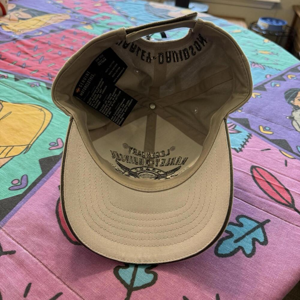 Vintage 00s Harley Davidson Embroidered Grey Biker Cap Hat OSFA - Picture 3 of 4